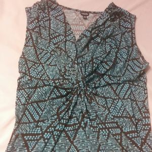 Blue Unique Pattern Dressy Top
